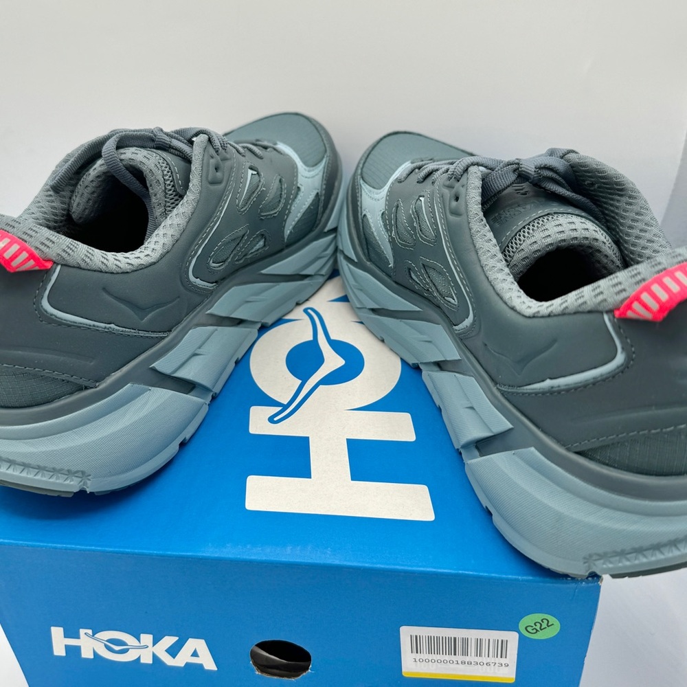 NWT Hoka Clifton Leather Gore-Tex Waterproof Unisex Goblin Stone Blue GBSB - Picture 11 of 16